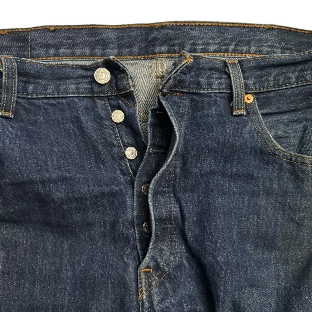 Levi's 501 Original Fit Rigid Denim Straight Leg Retro Blue Jeans 38 - Picture 5 of 16